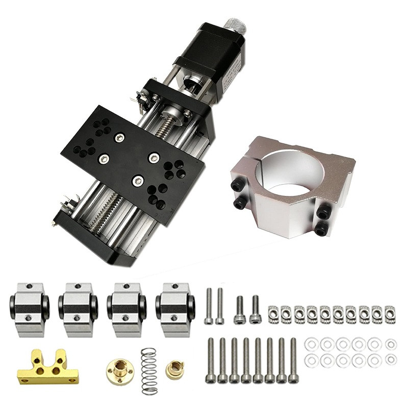 Doesbot CNC 3018 Update Kit, Including Sliding Table with Motor, 52mm Spindle Fixture, X Axis Scs10uu Slider, T8 lead 4mm screw